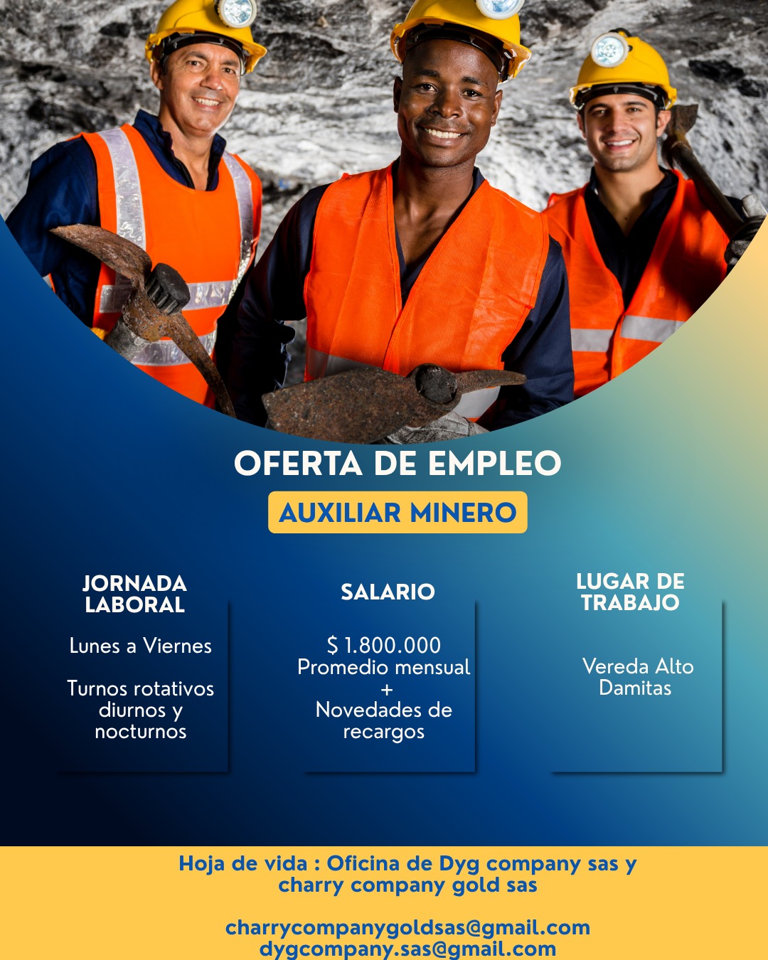 Oferta Laboral Cooperativa Multiactiva Agrominera de Iquira